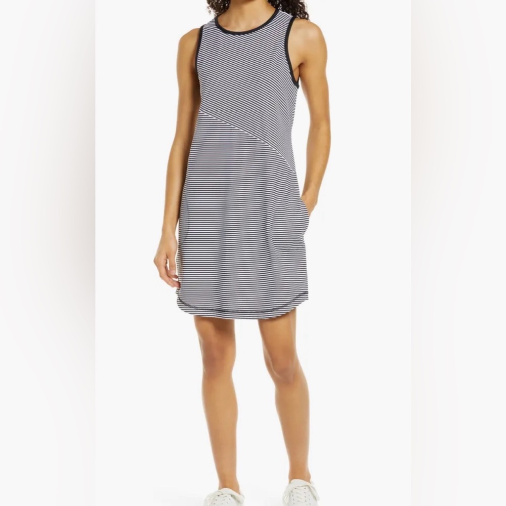 Tommy Bahama Aubrey Cassia Navy & White Striped Sleeveless Dress - Size X-Small